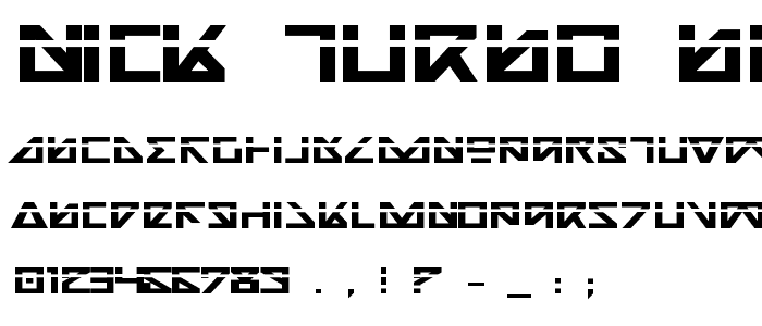 Nick Turbo Bold ExpLaser font